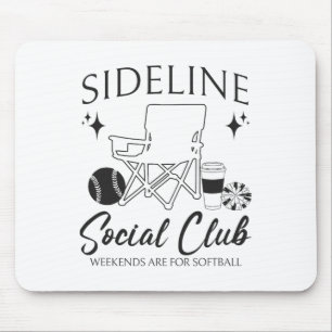 Women Sideline Social Club Softll Mum Game Day Mot Mouse Pad