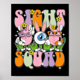 Women Sight Squad Happy Easter Bunny Optometry Eye Poster