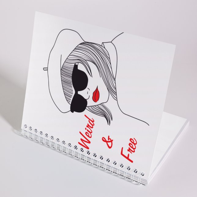 Women Silhouette Red & White Feminist Quote  Notebook (Creator Uploaded)