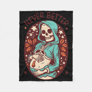 Women Skeleton By Scary Skeleton Halloween Fleece Blanket