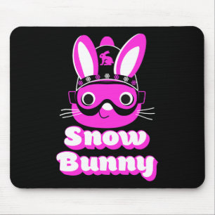 Women Snow Bunny Skiing Snowboarding Beginner Girl Mouse Pad