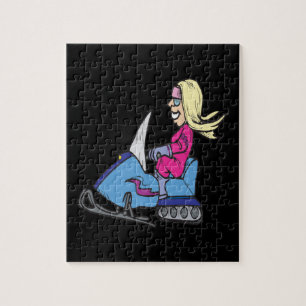 Women Snowmobiling Jigsaw Puzzle