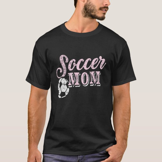 Women Soccer Mum Letter Print Football T-Shirt (Front)