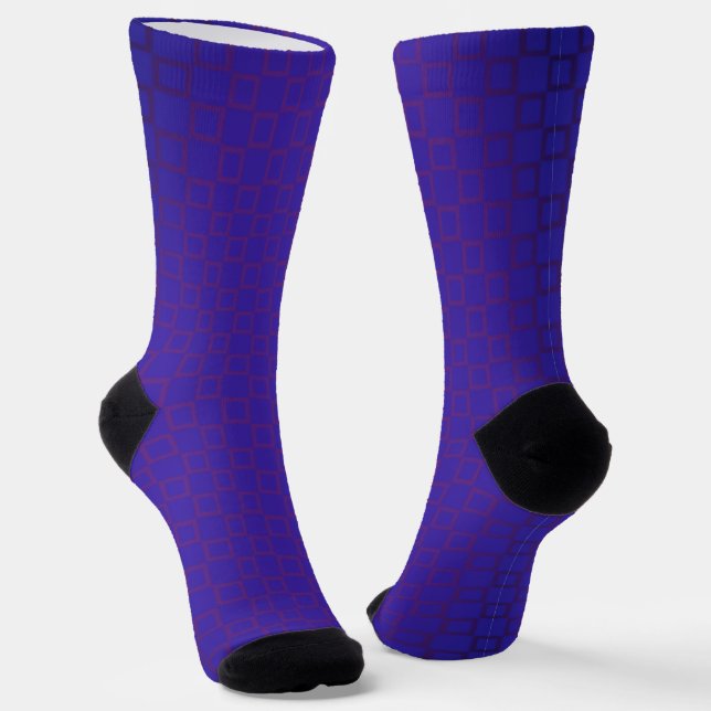 Women socks, Blue Purple  classic design Socks (Angled)