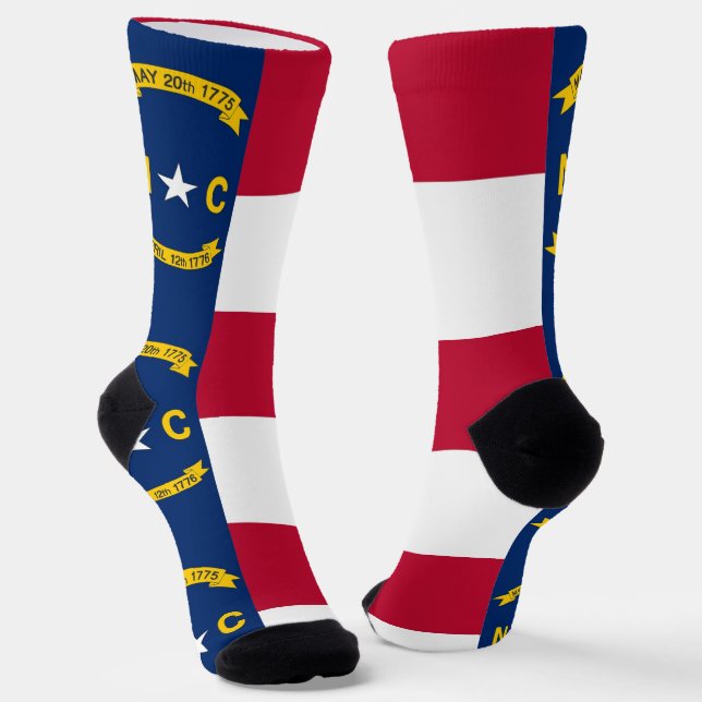 Women socks with flag of North Carolina (Angled)