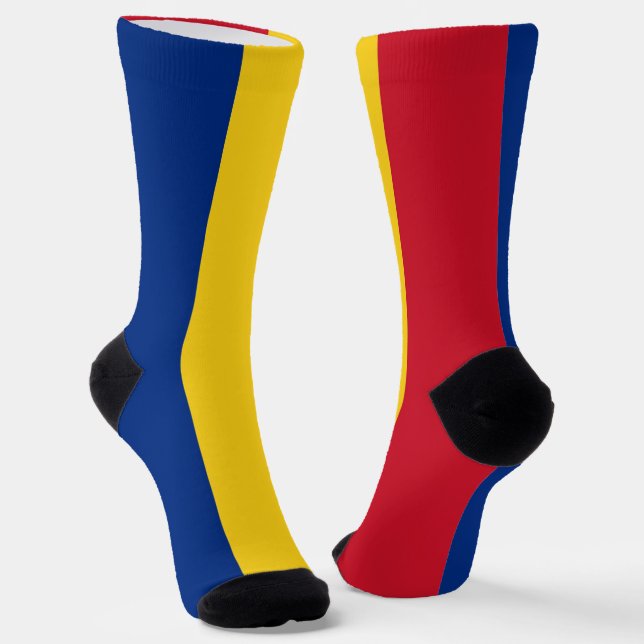 Women socks with flag of Romania (Angled)