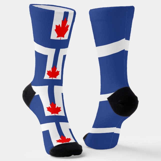 Women socks with flag of Toronto, Canada (Angled)