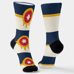Women socks with flag of Tulsa, Oklahoma