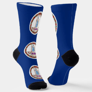 Women socks with flag of Virginia, U.S.A.