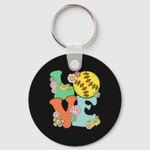 Women Softll-shirt Teen Girl I Love Softll Mom Gam Key Ring