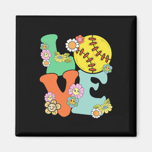 Women Softll-shirt Teen Girl I Love Softll Mom Gam Magnet