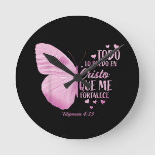 Women Spanish Religious Verse Sayings Round Clock