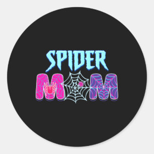 Women Spider Mum Groovy Mama Mothers Day Matching  Classic Round Sticker