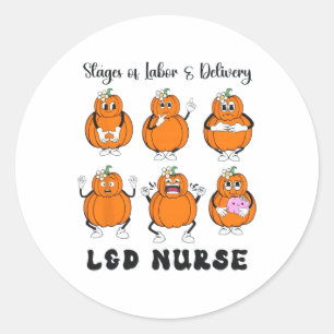 Women Stage Of Labour And Delivery Nurse Halloween Classic Round Sticker