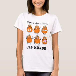 Women Stage Of Labour And Delivery Nurse Halloween T-Shirt