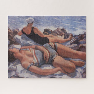 Women Sunbathing on the Beach (by Serebriakova) Jigsaw Puzzle