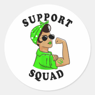 Women Sungles Bandanna Green Wear Mental Health Aw Classic Round Sticker