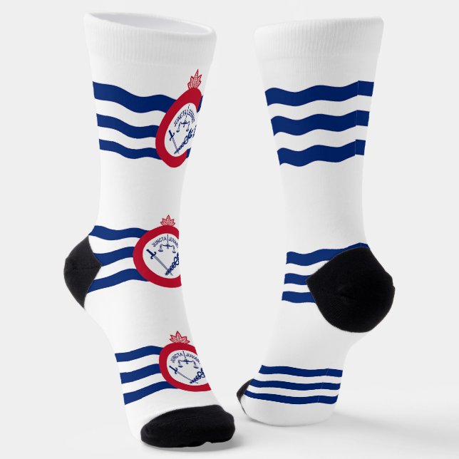 Women sustainable socks with flag of Cincinnati (Angled)