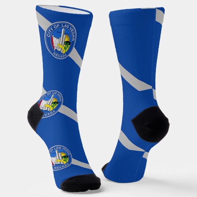 Women sustainable socks with flag of Las Vegas (Angled)