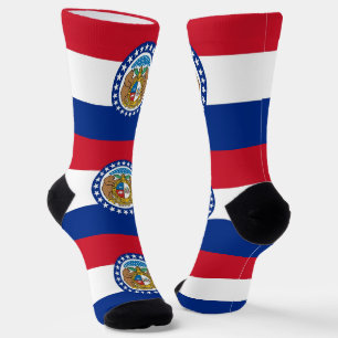 Women sustainable socks with flag of Missouri