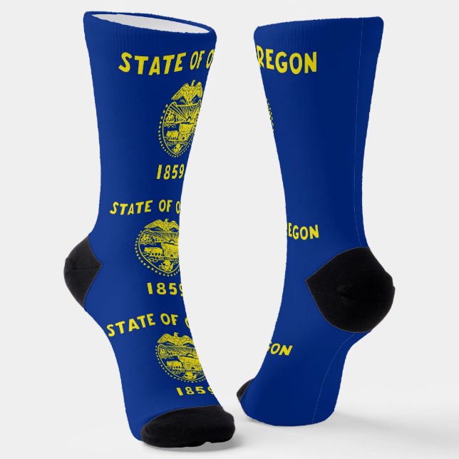 Women sustainable socks with flag of Oregon (Angled)