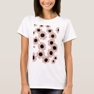 Women T-shirt with a beige floral print