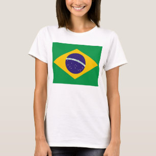 Women T Shirt with Flag of Brazil