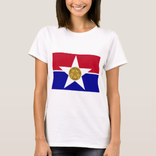 Women T Shirt with Flag of Dallas, USA
