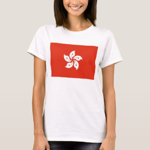 Women T Shirt with Flag of Hong Kong, China