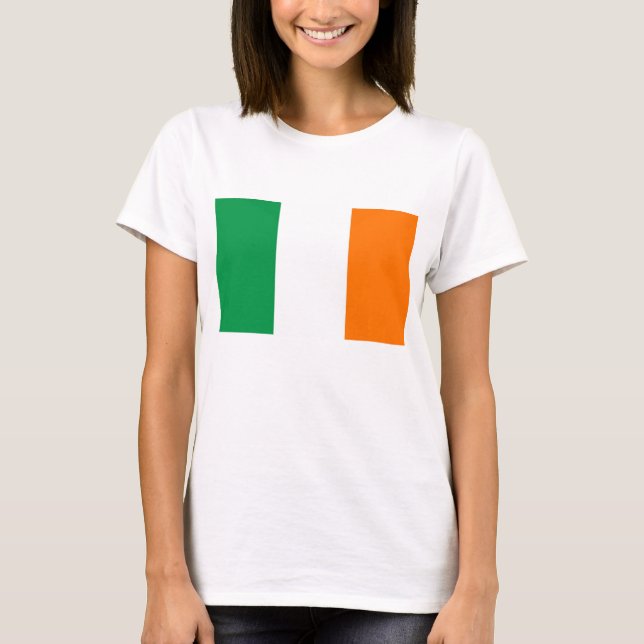 Women T Shirt with Flag of Ireland (Front)