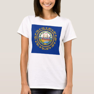 Women T Shirt with Flag of  New Hampshire State
