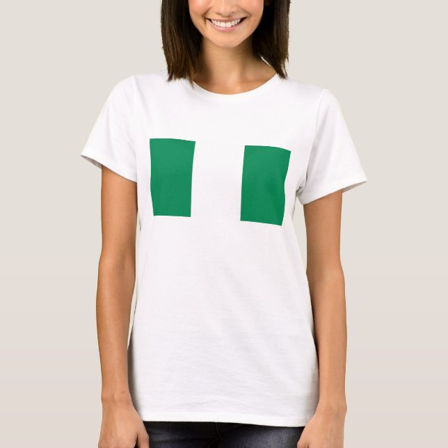 Women T Shirt with Flag of Nigeria (Front)