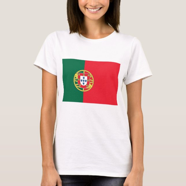 Women T Shirt with Flag of Portugal (Front)