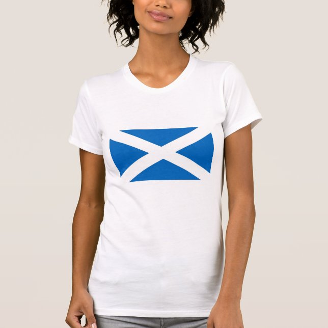 Women T Shirt with Flag of Scotland (Front)