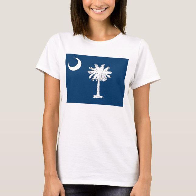 Women T Shirt with Flag of South Carolina State (Front)