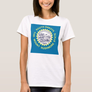 Women T Shirt with Flag of South Dakota State