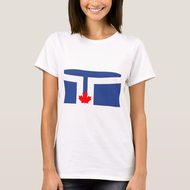 Women T Shirt with Flag of Toronto, Canada (Front)