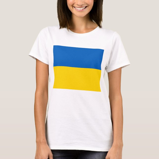 Women T Shirt with Flag of Ukraine (Front)