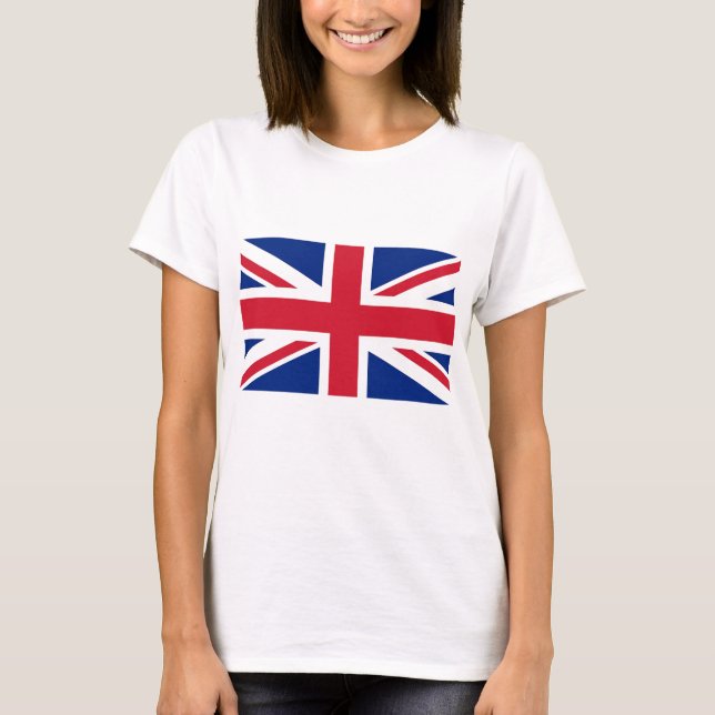 Women T Shirt with Flag of United Kingdom (Front)