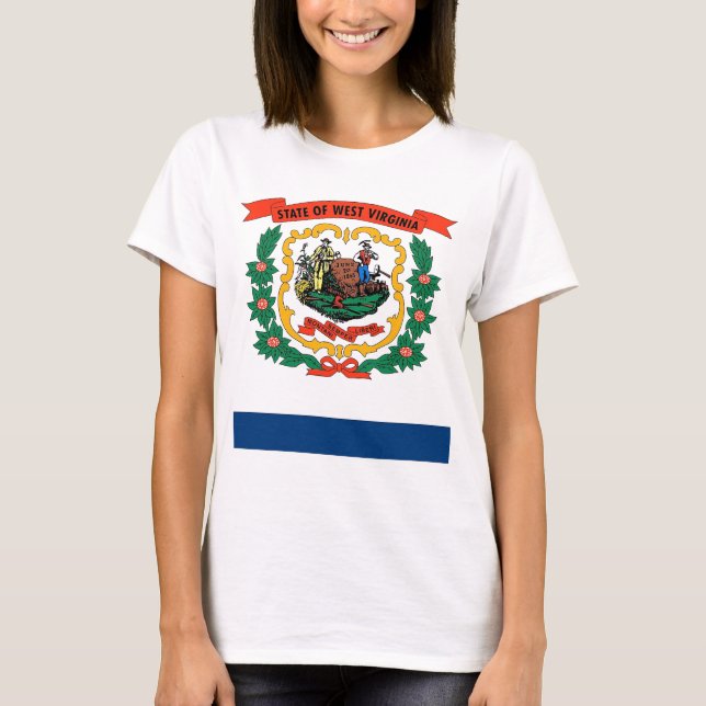 Women T Shirt with Flag of Wes Virginia (Front)