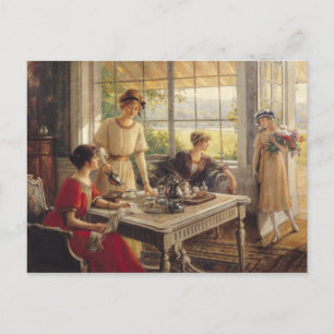 Women Taking Tea Postcard