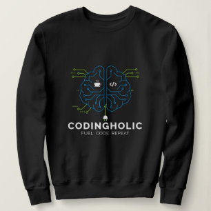 Women Tech Brain Circuit Coding Graphic IT Girls Sweatshirt