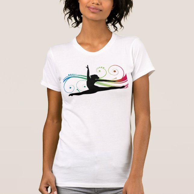 Women / Teen Gymnastics Swirl T-Shirt (Front)