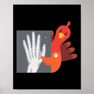 Women Thanksgiving Turkey Xray Tech Fall Rad Techn Poster