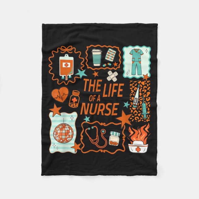 Women The Life Of A Nurse Doodle Nursing Showgirl  Fleece Blanket (Front)