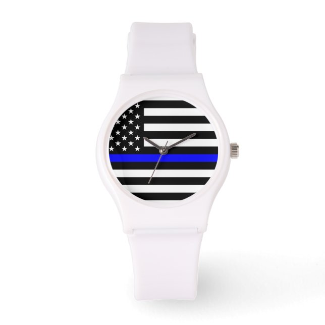 Women Thin Blue Line Wrist Watch - Back the Blue (Front)