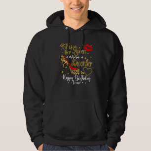 Women This Queen Was Born In December Leopard High Hoodie