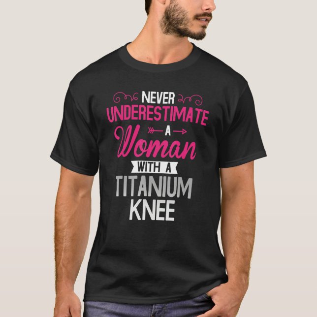 Women Titanium Knee Surgery Recovery T-Shirt (Front)