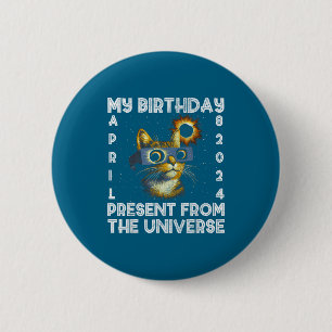Women Total Solar Eclipse Birthday April 6 Cm Round Badge