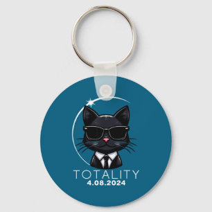 Women Totality Solar Eclipse Cat Sunglasses Key Ring